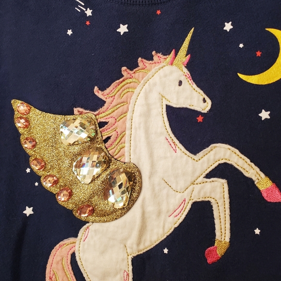 Mini Boden navy Unicorn applique sweatshirt - Picture 2 of 9
